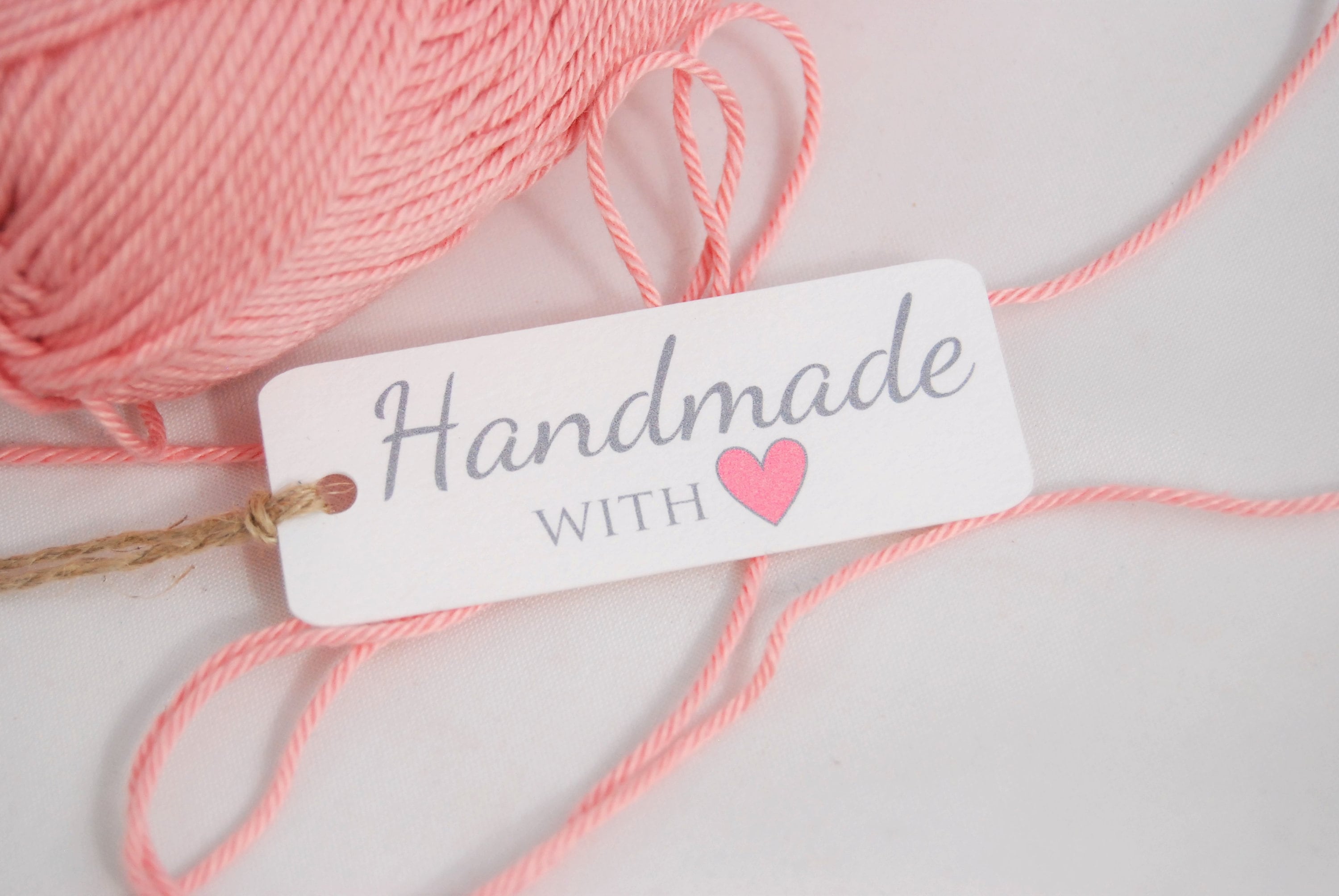 Handmade tags Handmade with love product tags craft labels Etsy