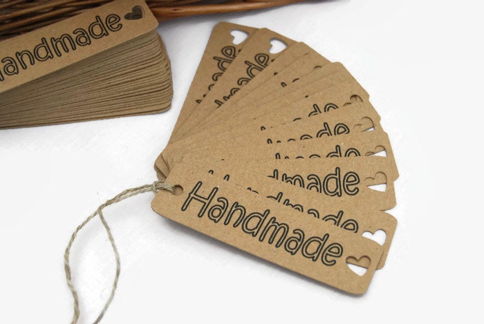 X50 'HANDMADE' craft labels sewing knitting tags