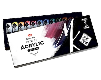 ネフスカヤ・パリトラ社（サンクトペテルブルク）製、マスタークラスアクリル絵具セット（18mlチューブ12本入り）