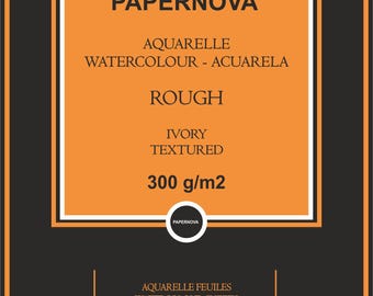 Watercolour Paper PAPERNOVA AQUARELLE IVORY, 300 gsm, А4, 12 sheets Ivory  | High Quality | Made in France