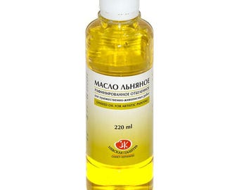 Linen oil 220ml | Linseed oil for artistic painting from Neva Palette Russia