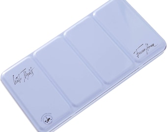 White Nights Empty Heavy Duty Metal Watercolor Box for 35 Pans Complete with 4 Mixers Light Blue, Colored, Farben by Neva Palette