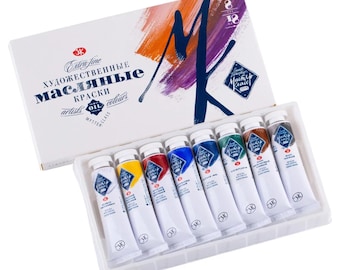 ネフスカヤ・パリトラ社（サンクトペテルブルク）製、油絵具マスタークラスセット（18mlチューブ8本入り）
