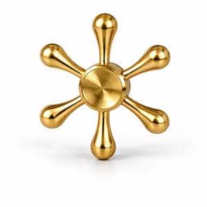 Vintage Brass Fidget Spinner | Metal Hand Spinner Toy for Anxiety & Focus | Desk Stress Reliever | Adult Gold-Tone Spinner Toy