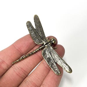 Vintage Brass Dragonfly Figurine: Steampunk Insect Statue, Nature Decor