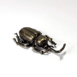 Brass Beetle Figurine: Steampunk Desk Decor, Entomology Gift
