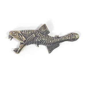 Brass Arowana Fish Figurine Lucky Gold Fish Sculpture Prosperity Gift Asian Inspired Ornament Desk Decor Animal Statue Wealth Decor