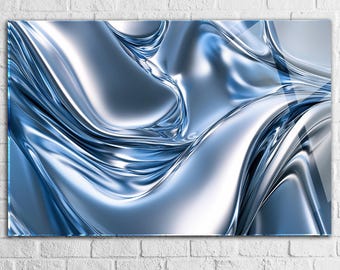Arte de pared de vidrio templado abstracto azul Arte de pared de vidrio extra grande, Decoración de pared de vidrio, Decoración de pared abstracta, Idea de regalo de decoración moderna para el hogar