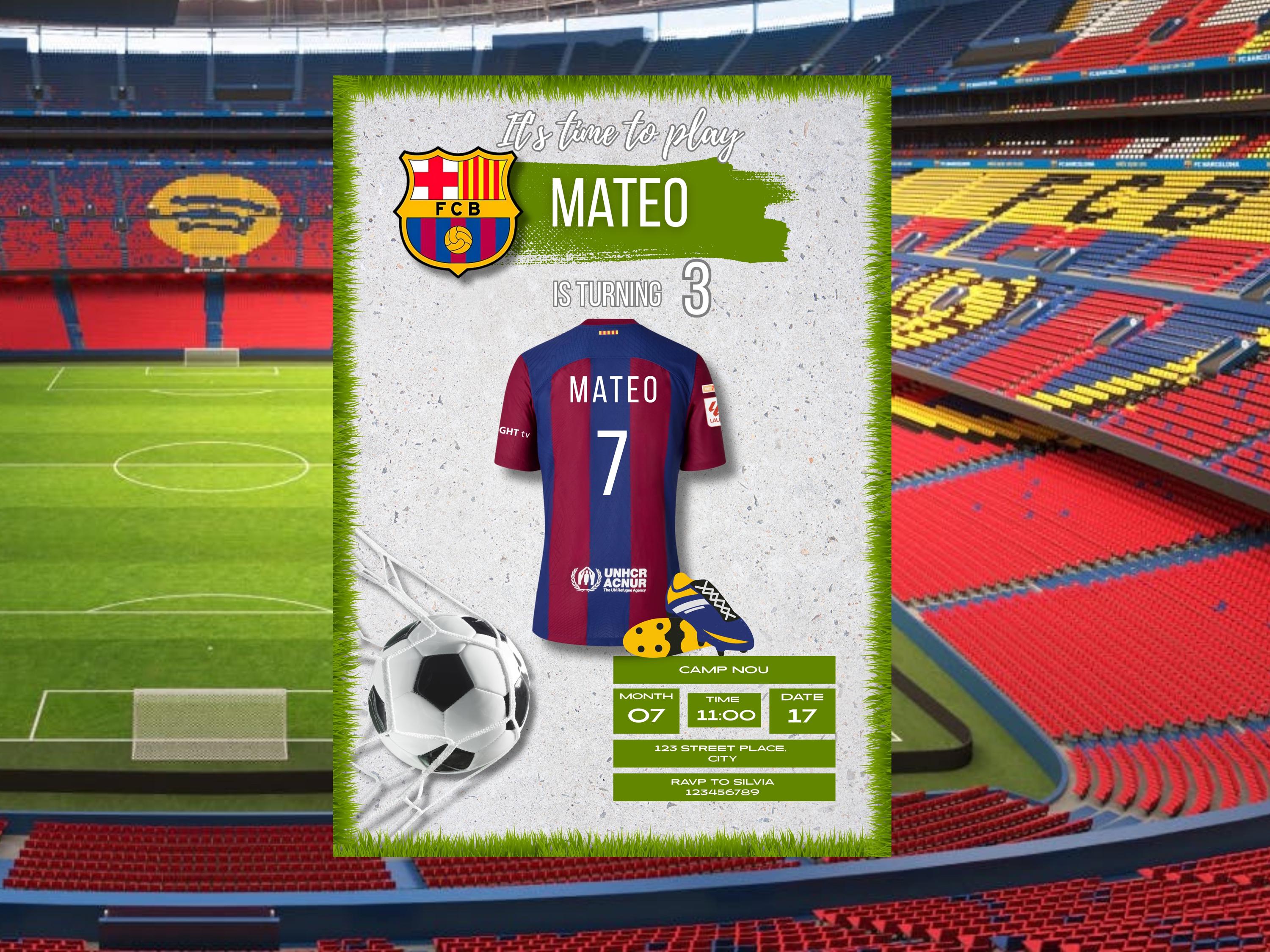 Kit Anniversaire FC Barcelone Messi - Autocollants, Bracelets, Porte-clés - Neuf