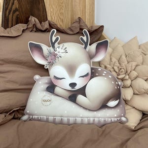 Personalized Baby Night Light Wooden Deer Lamp Custom LED Nursery Light with 3 Modes Kids Room Decoration Unique Gift for Children