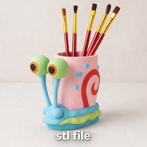 3D Printed Gary Snail Pen Holder: SpongeBob Desk Organizer