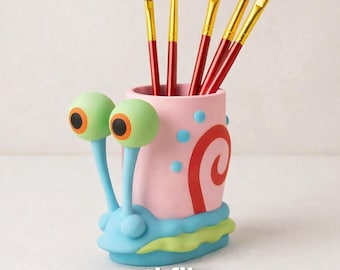 3D Printed Gary Snail Pen Holder: SpongeBob Desk Organizer