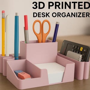 Minimalist 3D Printed Desk Organizer | Pen Holder, Phone Stand & Modern Office Accessory