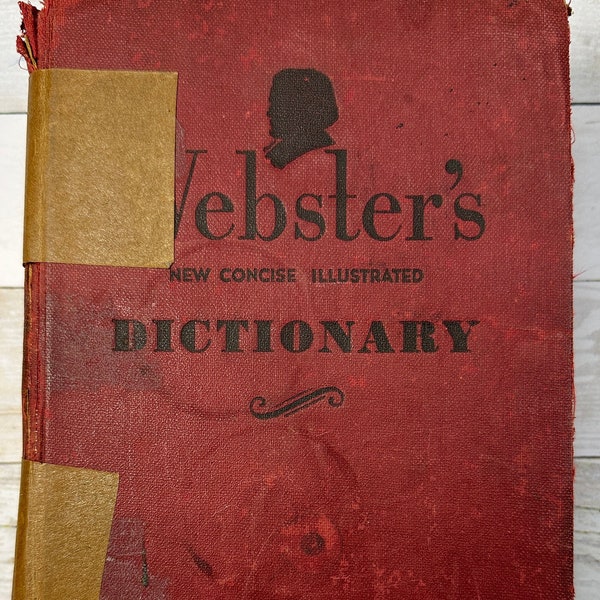 1940 - Webster's New Concise Illustrated Dictionary - vintage book