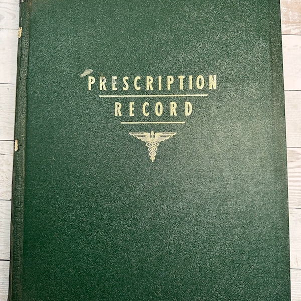 1970s - Vintage Prescription Record Book - Rx Pharmacy