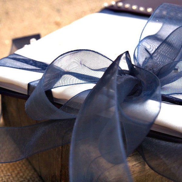 Wedding Guest Book - Blue, Romantic, Elegant Weddings