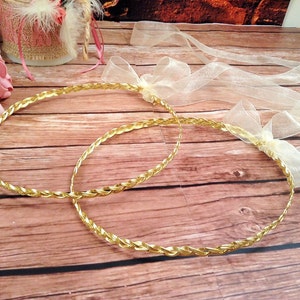 STEFANA Wedding Crowns-Orthodox Stefana - Bridal Crowns PLEXIS gold - One Pair