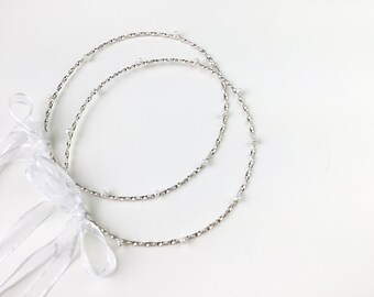 STEFANA Wedding Crowns - Orthodox Stefana - Bridal Crowns NATALIE silver - One Pair