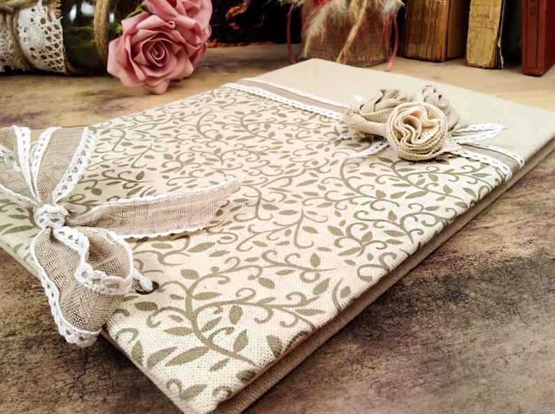 Wedding Guest Book Rustic Guest Book Victorian Guest Book Etsy