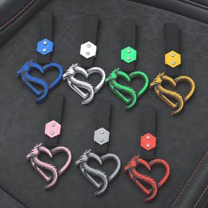 Heart Shaped Tsurikawa JDM Dragon Charm, 3D Printed Car Accessory