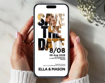 Save the Date Hochzeit mit Foto – Minimalistische Hochzeits-Ecard