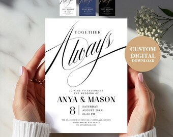 Custom Modern Save the Date Wedding Template, Minimalist Wedding Invitation (Digital Download)