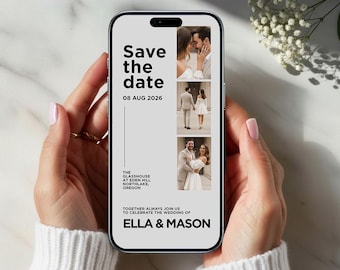 Save the Date Hochzeitsvorlage - Minimalistische Hochzeits-Ecard