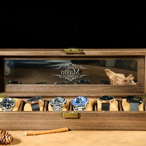 Custom Engraved Watch Box | Gift for Dad | Birthday Gift for Men | Personalized Watch Storage Case| Fathers Day Gift | Anniversary Gift