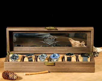 Custom Engraved Watch Box | Gift for Dad | Birthday Gift for Men | Personalized Watch Storage Case| Fathers Day Gift | Anniversary Gift