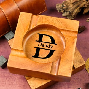 Posacenere per sigari personalizzato, regalo per fumatori, posacenere vintage in legno fatto a mano, idea regalo per lo sposo, regalo per il testimone di nozze, regali di lusso per papà