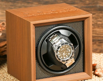 Electric rotating watch display box,Personalized Watch Winder,Watch Storage Box,Watch Lover Gifts,Birthday Gift for Him, Valentines Gift