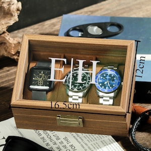 Personalized Wooden Watch Box, Gift for Men, Engraved Watch Holder, Birthday Gift for Him, Valentines Gift, Boyfriend Gift,Anniversary Gift