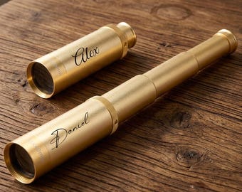 Personalized Engraved Spyglass Telescope | 30x40mm Monocular, Vintage Nautical Portable Telescope, Custom Gift for Men, Father's Day, Sailor