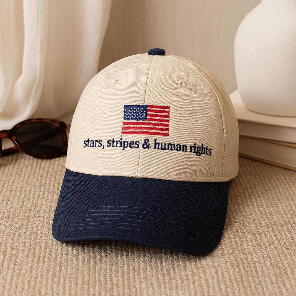 Embroidered Stars Stripes Human Rights Trucker Hat: Feminist  display picture 2