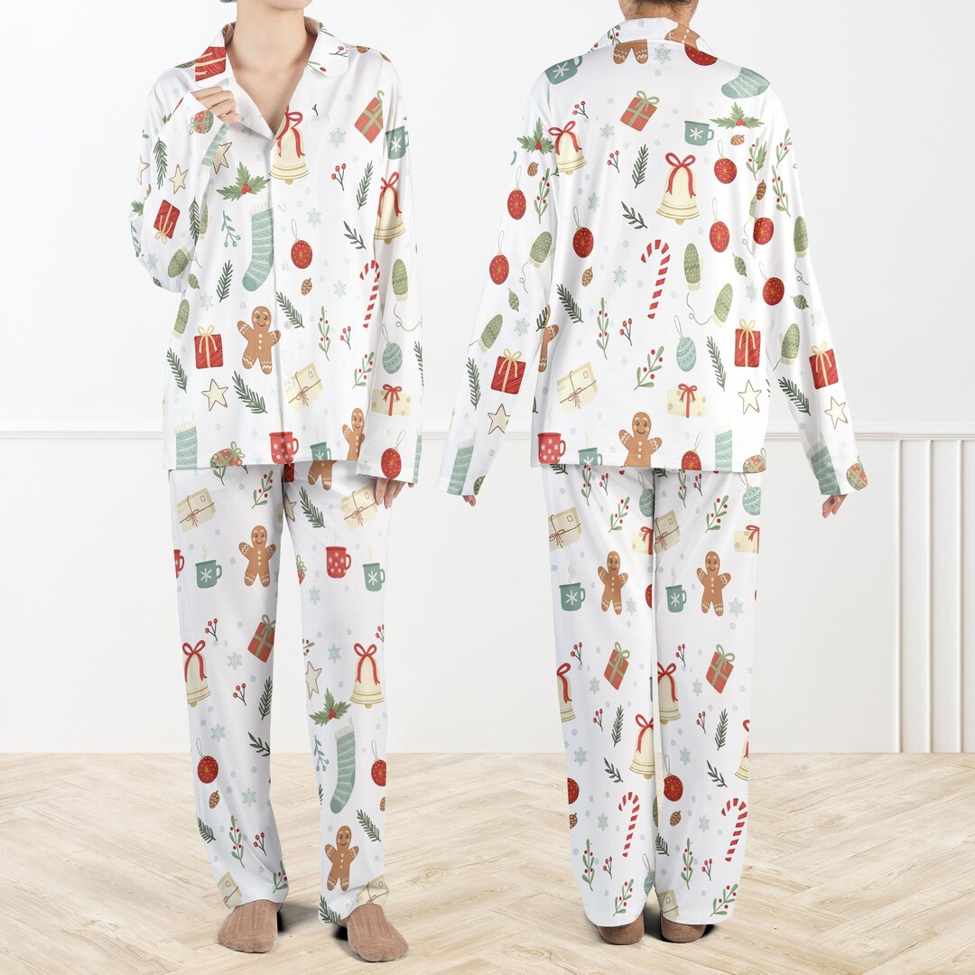 Christmas Planner Silky Satin Pajama Set for Women and Kids, Cute ...
