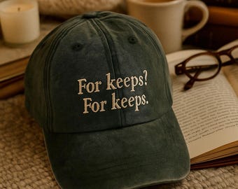 Geborduurde pet met 'For Keeps': binding 13 waaier cadeau, Ierse romantiek