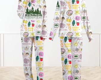 Gouden meisjes Shady Pines casual pyjama voor dames en kinderen, grappige retro nachtkleding, Shady Pines pyjama, cadeau beste vriend, verjaardagspyjama