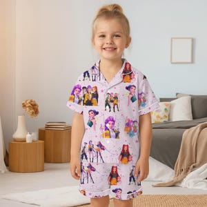 Pyjama Enfant 2 Pièces K-Pop D-Demon Manches Longues - Doux Coton Idée Cadeau 2025