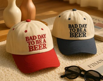Bad Day to Be a Beer Embroidered Trucker Hat for Summer BBQs, 4th of July Parties, and Beer Lovers, Funny Snapback Dad Hat Gift