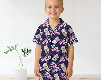 Rumi Choo Choo Pajamas For Women And Kids, Cute Train Bear Christmas Sleepwear, Fun Holiday PJs for Kids & Family, Kpop Loungewear Gift