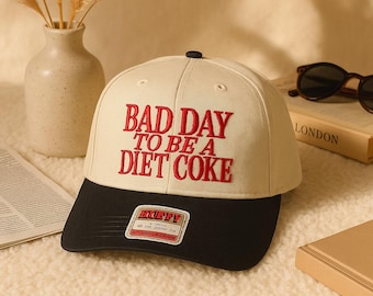 Bad Day To Be a Diet Coke Embroidered Trucker Hat, Funny Snapback Cap for Coke Lovers, Summer Style, BBQs & Trendy Soda Fans