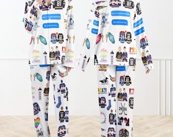 Verwarmde Rivalry-pyjamaset | Romantische hockeynachtkleding | PJ's van vijanden voor geliefden | Sportieve pyjama's