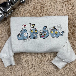 Kpop Demon Hunter Tiger Sweatshirt, Embroidered Graphic Shirt, Cute Saja Boys Gift, Kpop Fan Merch, Tiger and Bird Design, Anime Streetwear