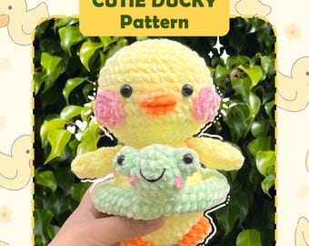 Crochet Duck with Swimming Float: Amigurumi PDF Pattern