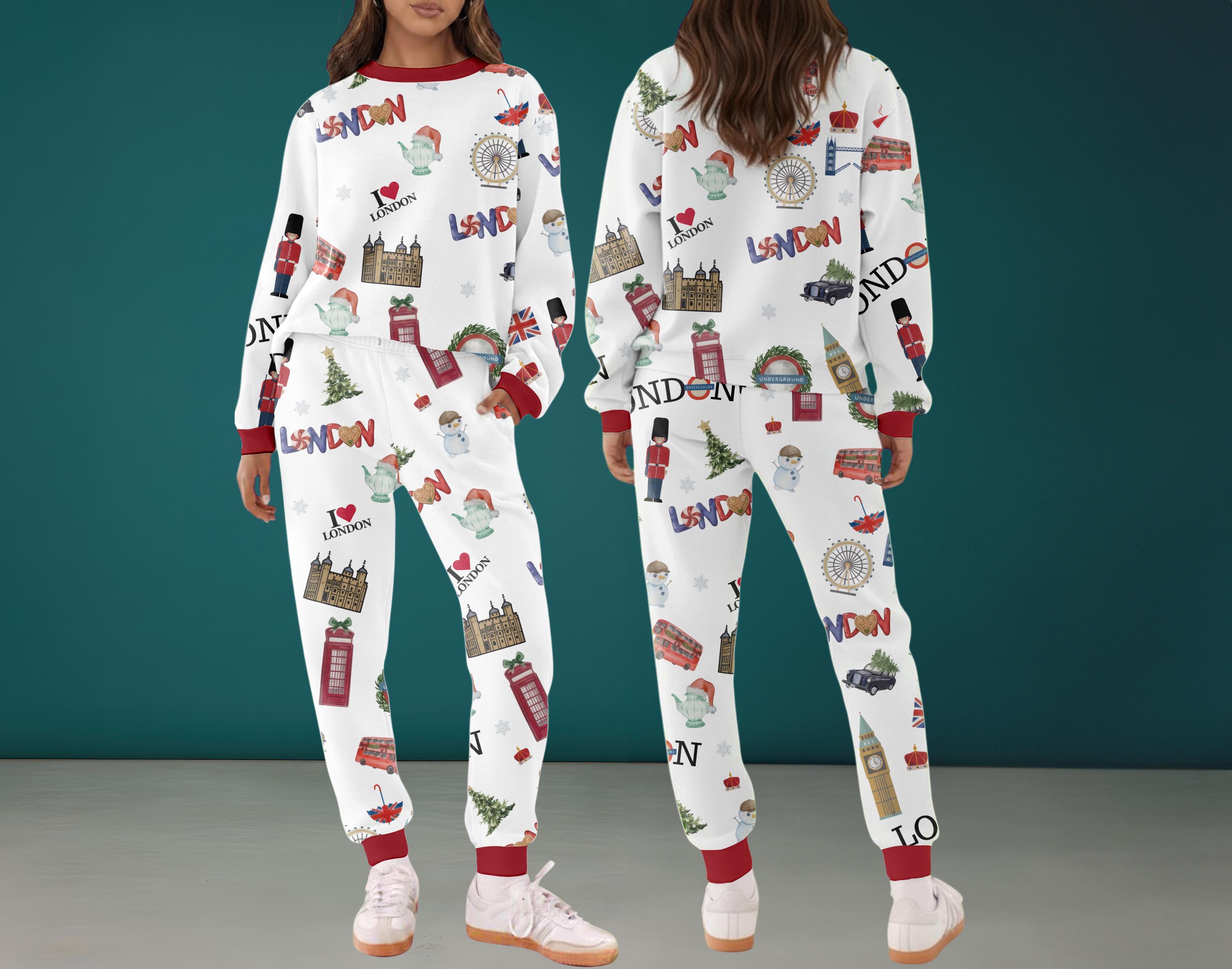 Pyjama Enfant Paddington Bear - Haut Manches Longues & Pantalon - Imprimé Ours Et Sandwichs - Bleu/Rouge - Dès 2-3 Ans Pyjama Garçon Fille Imprimé