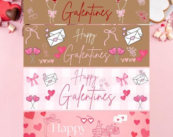 Banners para la fiesta de Galentine (¡4 por el precio de 1!) - Descarga instantánea - Imprime en Walgreens