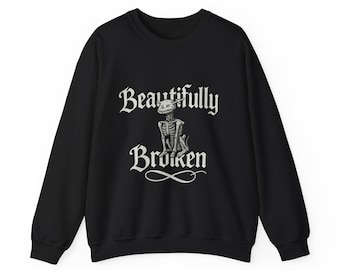 Camiseta con gráfico de esqueleto gótico / Diseño bellamente roto (descarga digital)