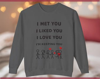 Diseño de camiseta divertida de San Valentín / Cita "Te conocí, te amo" (Descarga digital PNG)