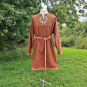 Wool Viking Tunic, Made To Order, Embroidered Medieval Tunic, LARP Tunic
