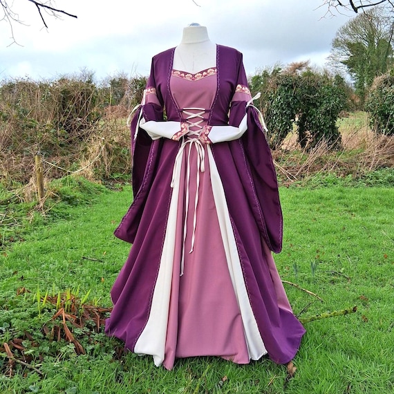 cream renaissance dress Champagne Gold and Cream French Renaissance Over Dress Sleeves Choose your Fabric and Size